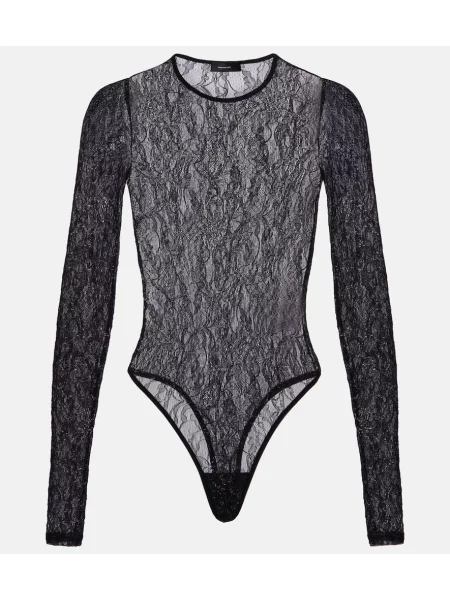 Body Wardrobe.nyc cu model floral din dantelă negru