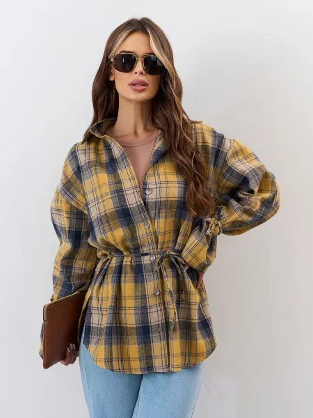 Сорочка ISSA Plus комбінований верх жовтий