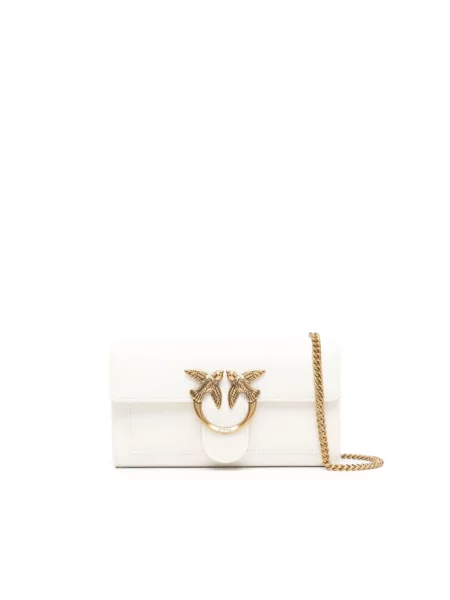 Torebka skórzana Pinko skórzana biała