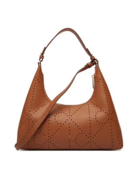 Calvin Klein Ročna torba Emblem Aop Perfor Lthr Bag rjava