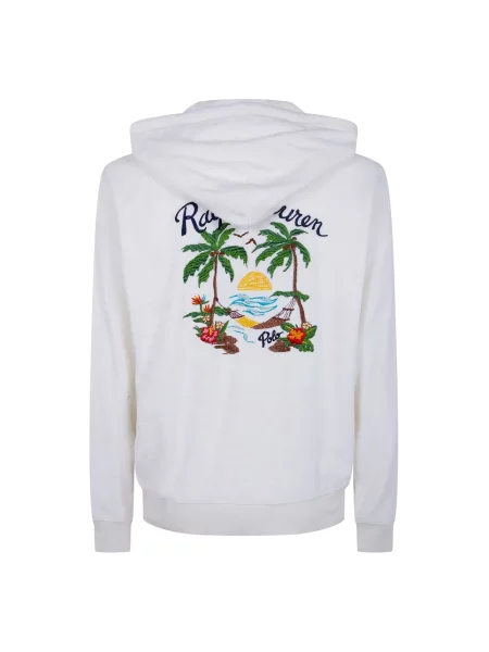Bluza z kapturem Polo Ralph Lauren z kapturem z długim rękawem biała
