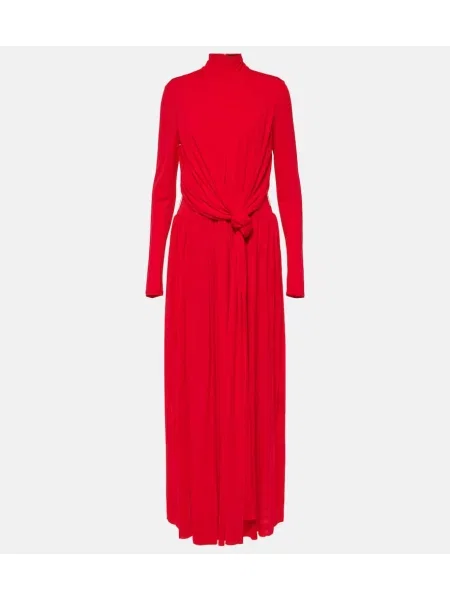 Rochie midi Proenza Schouler din jerseu drapată până la genunchi roșu