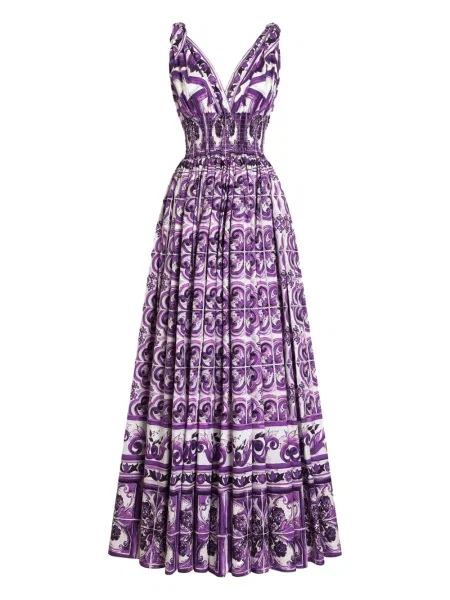 Rochie midi Dolce & Gabbana cu imagine până la genunchi de costum violet