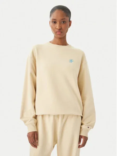 Tommy Hilfiger Bluza Logo Embroidery jasny beżowy