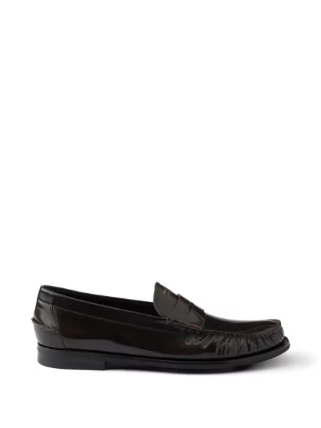 Pantofi loafer Prada din piele maro