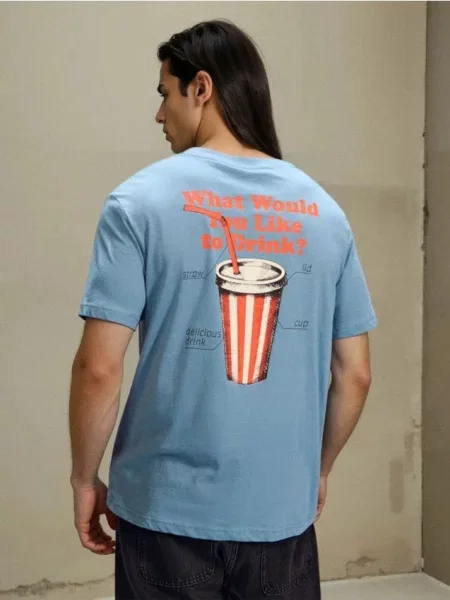 Košile Sinsay s potiskem modrá