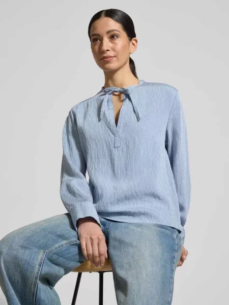 Bluzka z długim rękawem o kroju regular fit z Mieszanka Marc O'polo niebieska