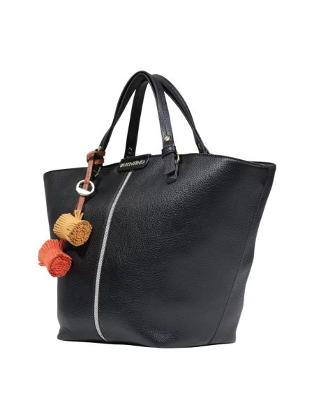 Lniana torebka Valentino Bags czarna