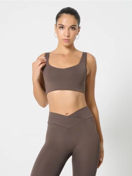 Спортивний топ кавовий