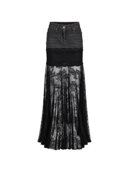Fustă din denim Blumarine din dantelă negru