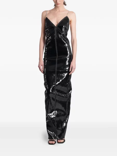 Rochie maxi Rick Owens cu paiete negru