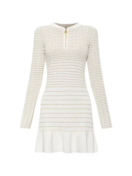Rochie mini Casablanca cu dungi cu volane alb