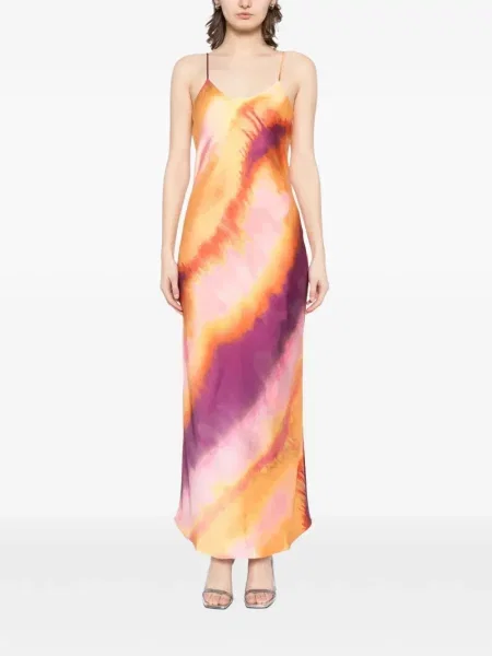 Rochie maxi Tessitura Body Couture cu legături portocaliu