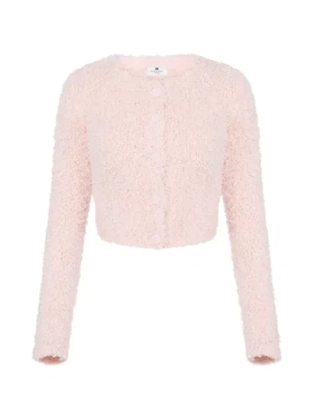 Cardigan Elisabetta Franchi din fleece roz