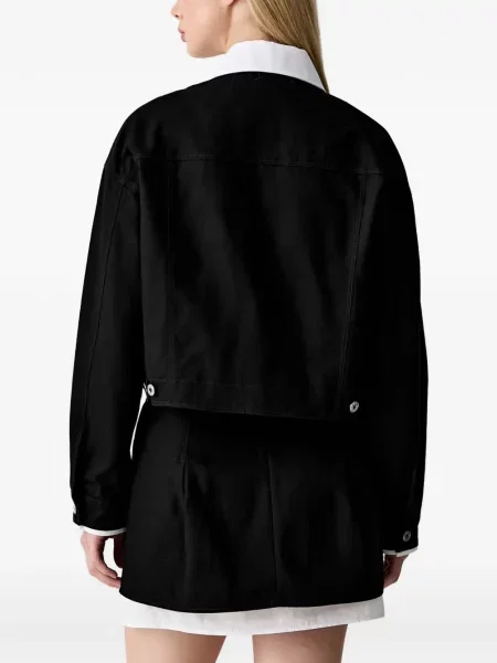 Подрязан дънково яке Karl Lagerfeld Jeans с автограф черно
