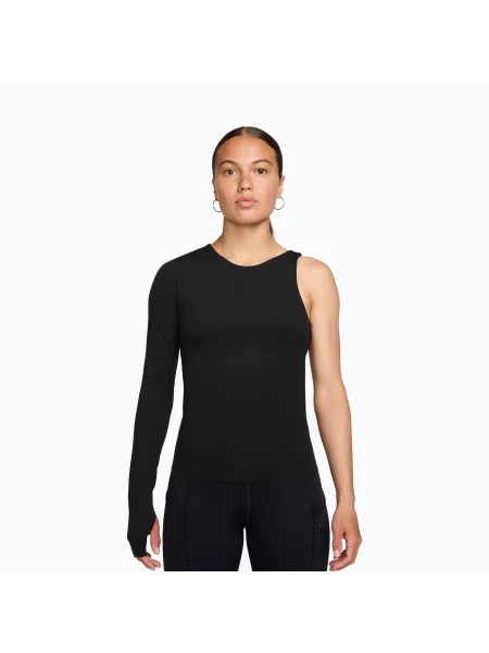 Tricou de antrenament pentru femei Nike Zenvy Dri-Fit One Sleeve Top black/white/cool grey alb