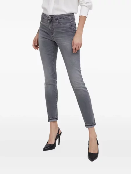 Blugi skinny Armani Exchange skinny fit cu autograf gri