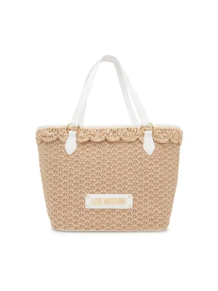 Shopperka Moschino z logo beżowa