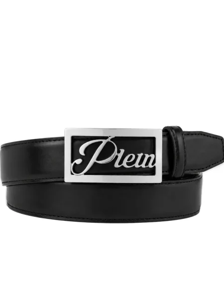 Cu centură curea Philipp Plein din piele negru
