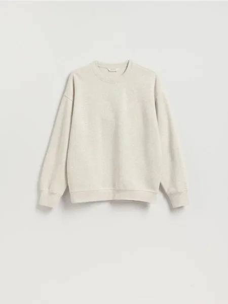 Reserved Bluza z drobnym haftem złamana biel