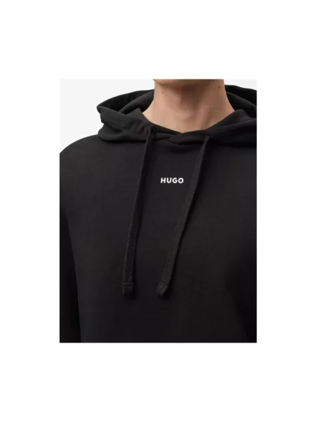 Bluza z kapturem Hugo z kapturem frotte czarna