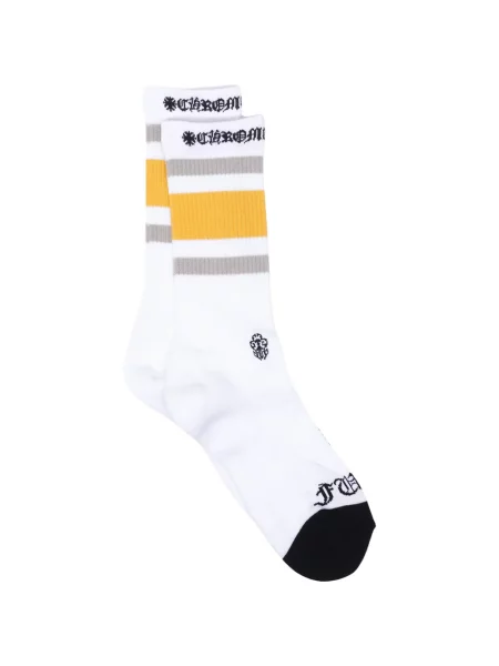 Șosete Chrome Hearts cu dungi cu imagine alb