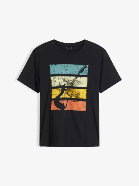 T-shirt z czystej bawełny organicznej czarna