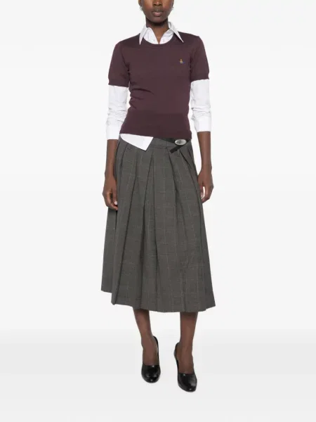Pulover Vivienne Westwood cu broderie violet