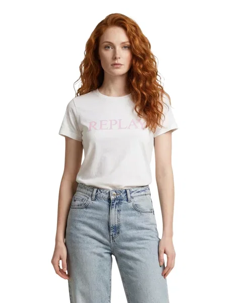 Къс тениска Replay бяло