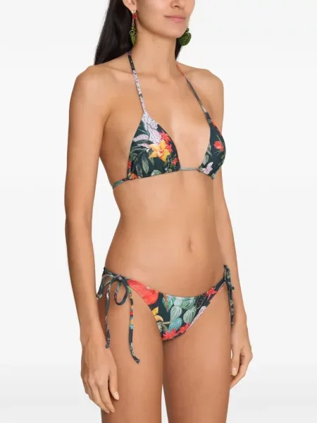 Bikini Amir Slama s cvjetnim printom s printom veze zelena