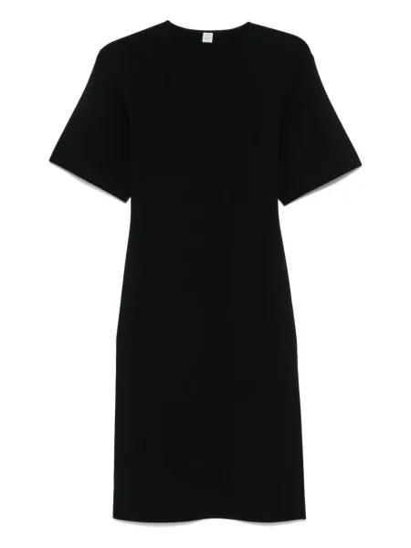 Rochie midi Toteme tricotate până la genunchi de costum negru