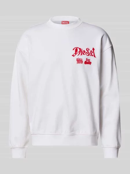 Bluza z nadrukiem z logo Diesel biała