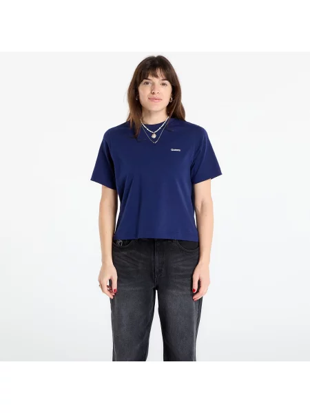 Tričko Queens Essential T-Shirt With Contrast Print Lavender/ Leaf/ Navy XS tmavě modré