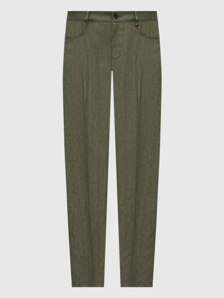 Льняные брюки Stefano Ricci зеленые
