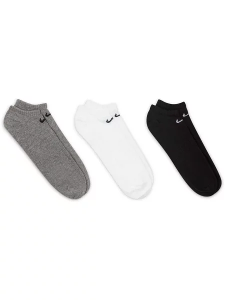Ponožky Nike Everyday Lightweight Training No-Show Socks Black/ White/ Grey L bílé