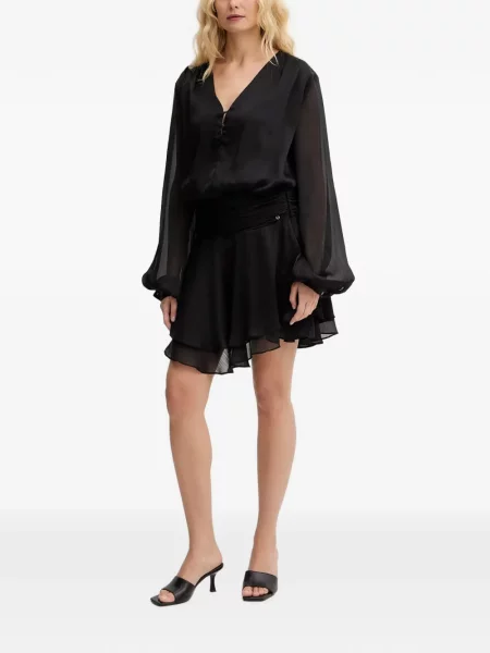 Lung rochie mini Guess cu decolteu în V negru