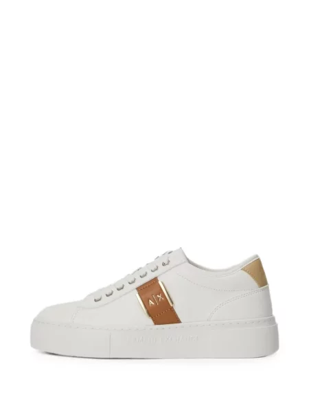 Sneakerși Armani Exchange cu autograf alb