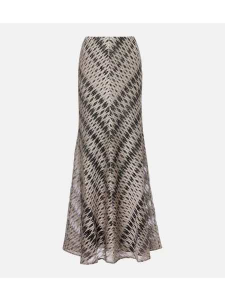 Fusta maxi Missoni tricotate bej