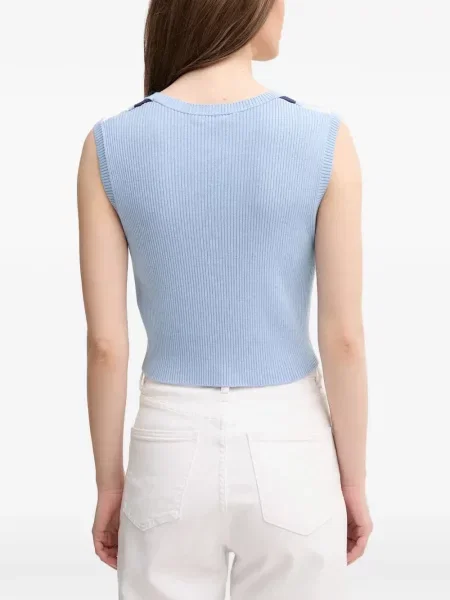 Pulover Benetton tricotate cu model argyle albastru