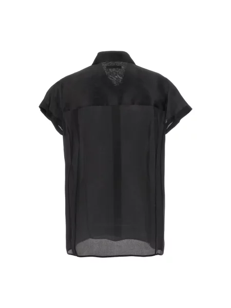 Koszula Khaite z krótkim rękawem z organzy czarna