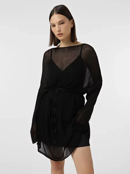 Сукня міні GENDERLESS x INTERTOP бавовна/акрил чорний