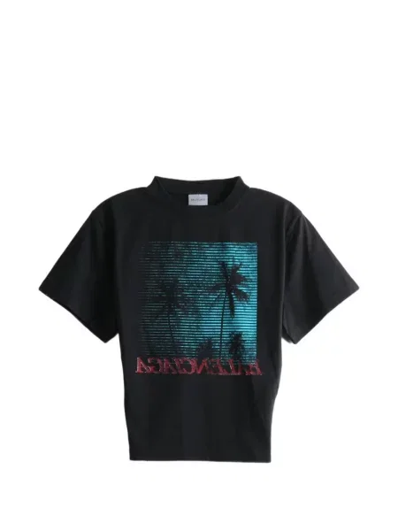 Decupat tricou Balenciaga cu imagine negru