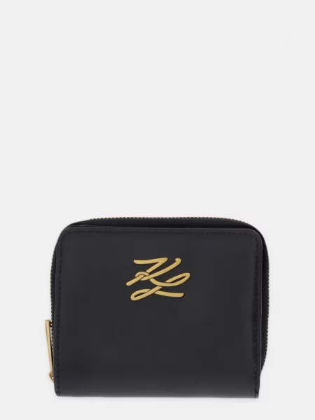 Karl Lagerfeld portofel pentru femei din piele K/AUTOGRAPH negru
