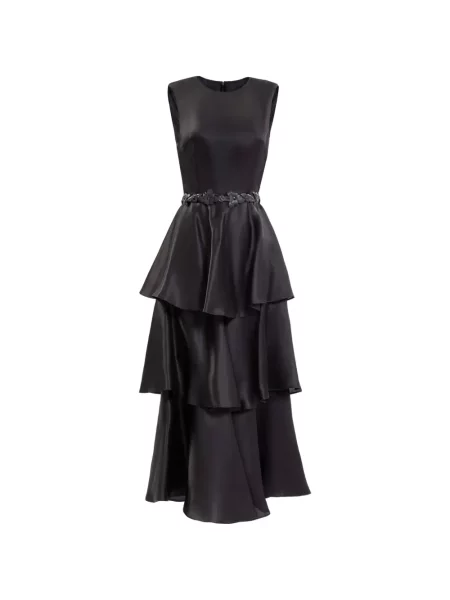 Rochie cu volane Saiid Kobeisy cu volane negru