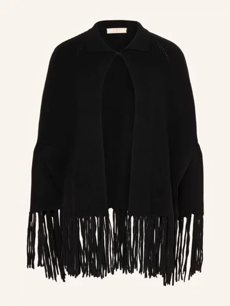 Ivi Collection Plášť Z Merino Vlny černá