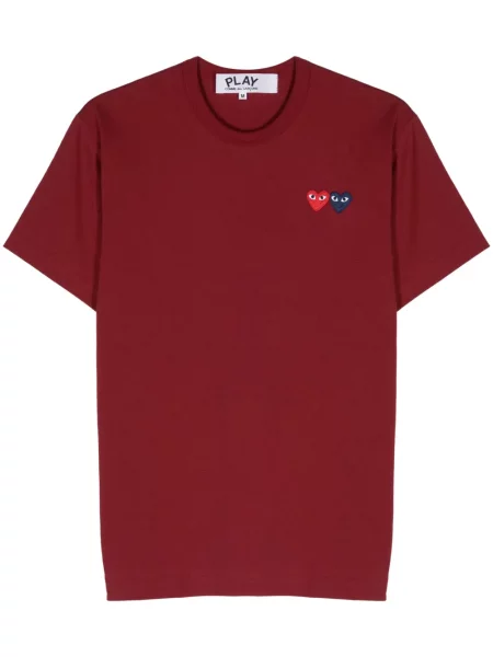 Tricou Comme Des Garcons Play cu motiv cu inimi roșu