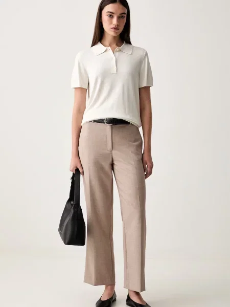 Calvin Klein hlače z viskozo bež