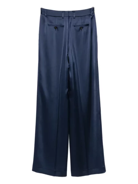 Pantaloni Kiton din satin albastru