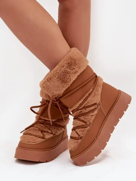 Čizme za snijeg Boto s platformom smeđa