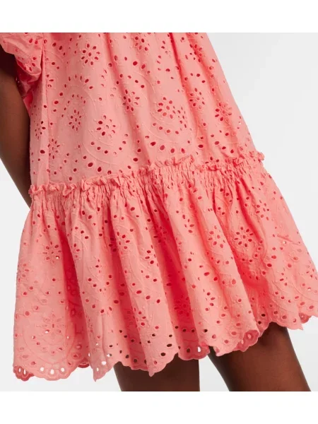 Rochie Poupette St Barth cu broderie roz